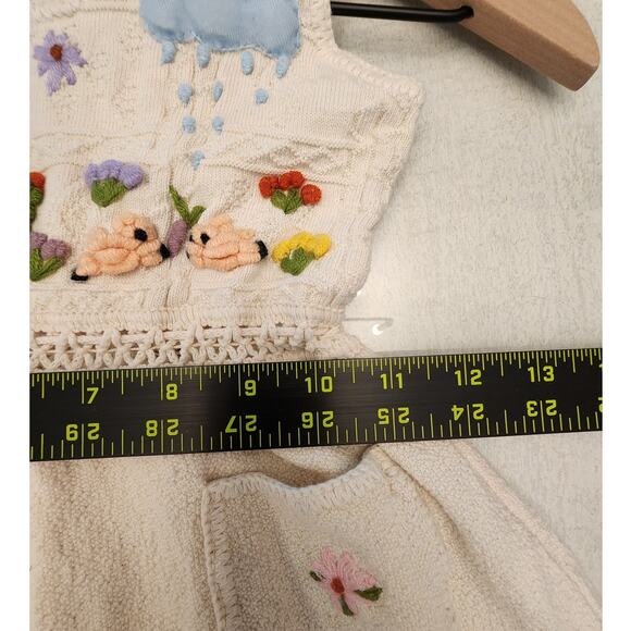 Nusta Girls Knitted Dress Embroidery Bohemian Cotton Sun Flowers Toddler - Picture 10 of 11